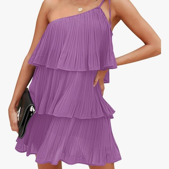 Tiered Chiffon Mini Dress - NWT - Picture 1 of 2